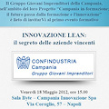 Il gruppo giovani imprenditori della Campania presenta il libro Innovazione Lean