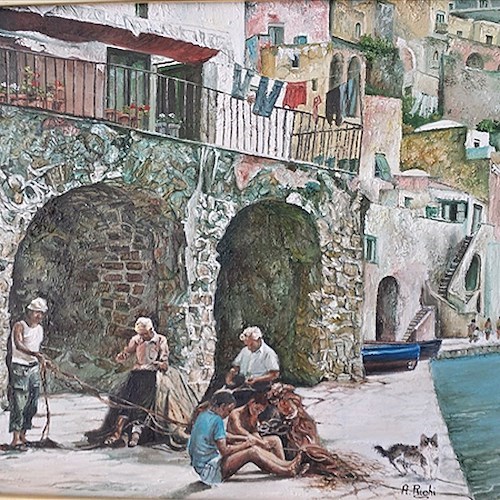 antonietta_righi_-_pescatori_a_marina_di_corricella_-_olio_su_tela_cm__30x40