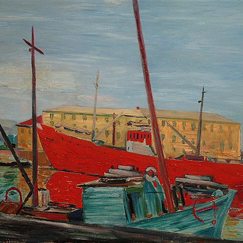 Il porto e la barca 1956 olio su tela<br />&copy; Aligi Sassu