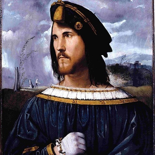 Altobello Melone
Ritratto di gentiluomo (Cesare Borgia)
XVI secolo
Olio su tavola, 58,1x48,2 cm 
Bergamo, Accademia Carrara, inv. 81LC00157
Credit: Comune di Bergamo – Accademia Carrara