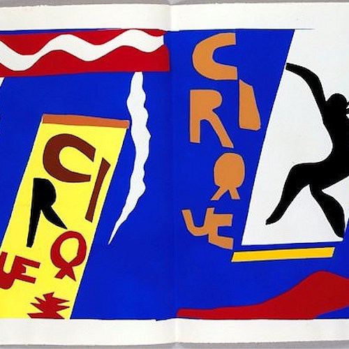 Henri Matisse, Il circo, tav. 2, Jazz, Paris, Tériade, 1947, Tavola a pochoir realizzata con gouache di Linel, 42 x 65 cm, Le Cateau-Cambrésis, Musée départemental Matisse, © Succession H. Matisse by SIAE 2010, Photo Philip Bernard