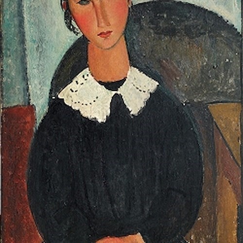 Elvire con colletto bianco (Elvire con collettino) - Amedeo Modigliani 
1917 o 1918