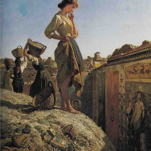 Filippo Palizzi, Fanciulla pensierosa negli Scavi di Pompei, olio su tela, 1865, Collezione privata