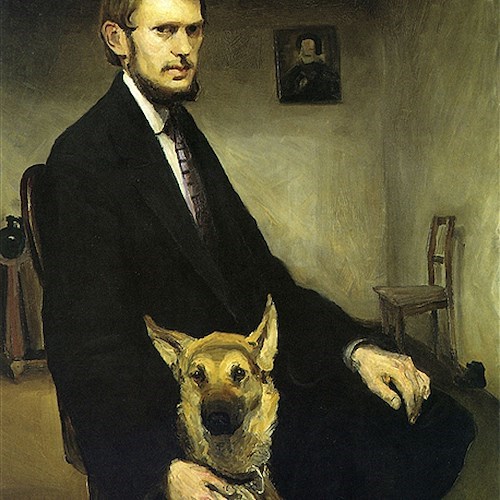 Miroslav Kraljević
Autoritratto con cane, 1910
olio su tela, cm 111,7 x 85,7
Galleria d'Arte Moderna di Zagabria